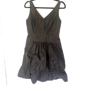 MMJ Marc Jacobs Black Taffeta Ruffle Dress 6 LBD